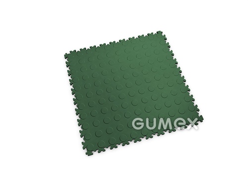 Dlaždica pre stredné zaťaženie FORTELOCK 2080, hrúbka 7mm, 510x510mm, 92°Sh, dezén peniažkový, PVC, zelená